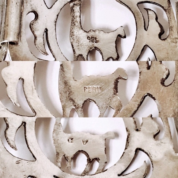 Vintage XL Peruvian Sterling Llama Panel Bracelet - Picture 4 of 7